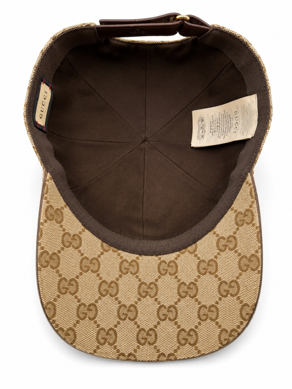 Gucci Original GG Canvas Baseball Hat With Web Beige Pre-Owned Excellent - Picture 3 of 3